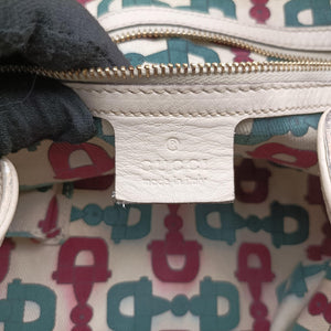 Secondhand Gucci Bamboo Babouska Indy Hobo White Leather 177139 shoulderbag | stylenewstar