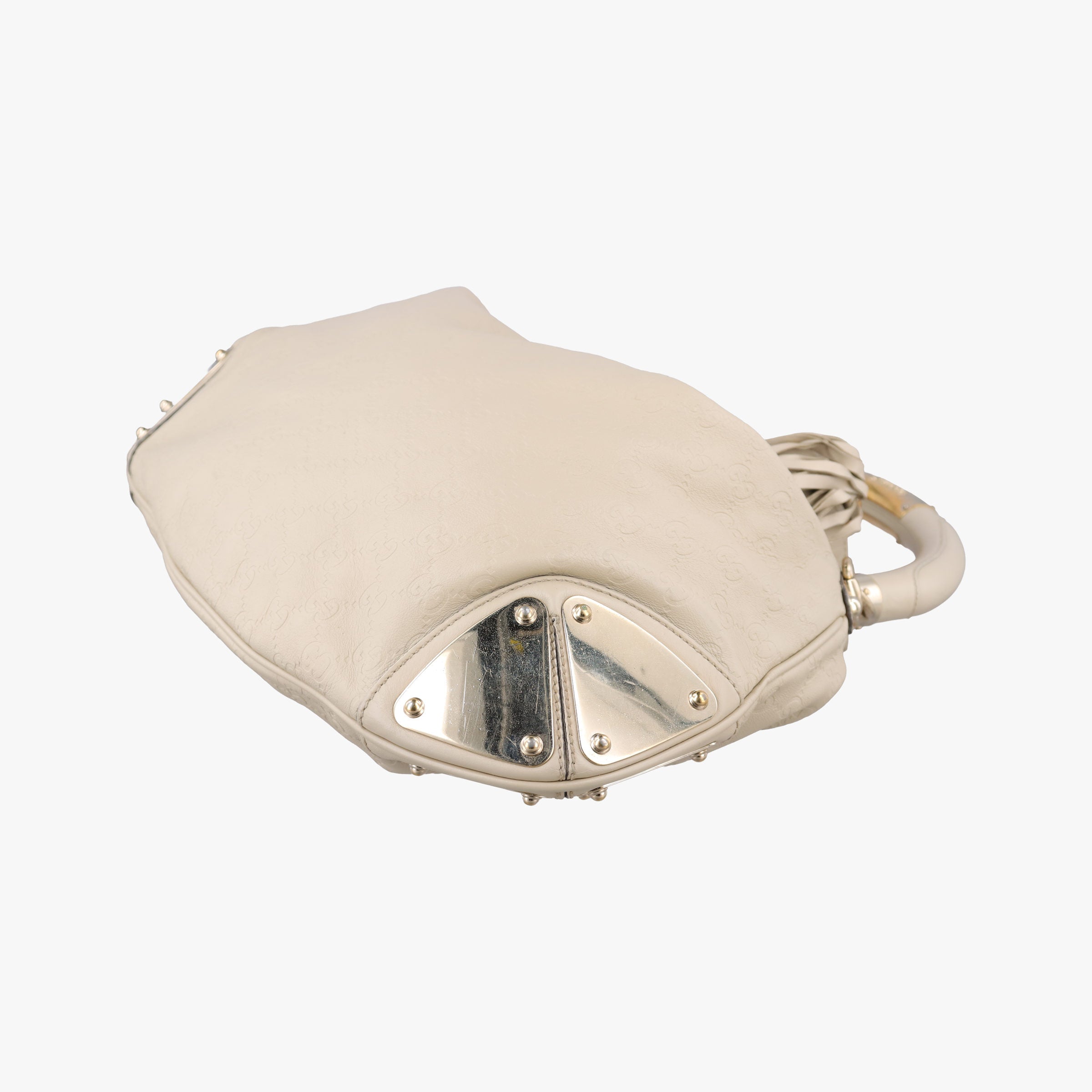 Secondhand Gucci Bamboo Babouska Indy Hobo White Leather 177139 shoulderbag | stylenewstar