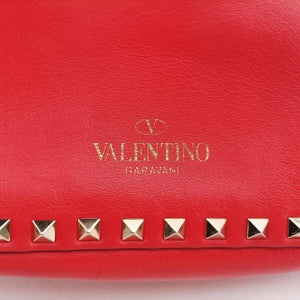 Pre-owned Valentino Rockstud Red Leather  shoulderbag | stylenewstar