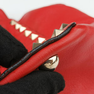 Pre-owned Valentino Rockstud Red Leather  shoulderbag | stylenewstar