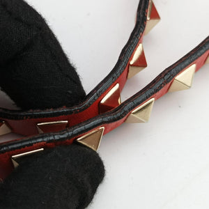 Pre-owned Valentino Rockstud Red Leather  shoulderbag | stylenewstar