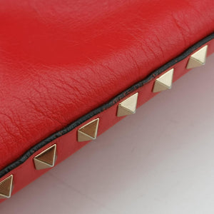 Pre-owned Valentino Rockstud Red Leather  shoulderbag | stylenewstar
