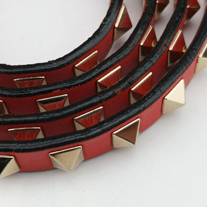 Pre-owned Valentino Rockstud Red Leather  shoulderbag | stylenewstar