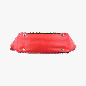 Pre-owned Valentino Rockstud Red Leather  shoulderbag | stylenewstar