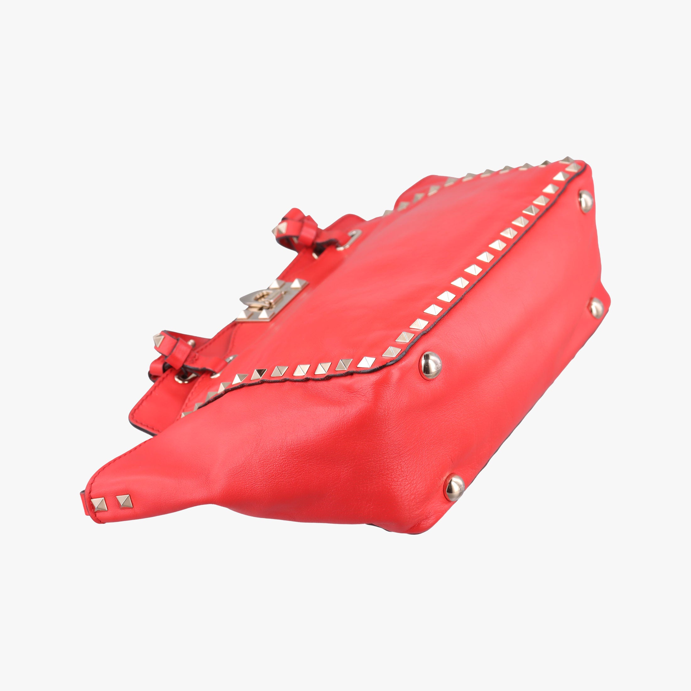 Pre-owned Valentino Rockstud Red Leather  shoulderbag | stylenewstar