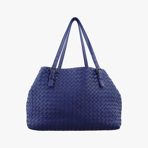 Secondhand Bottega Veneta Cesta Intrecciato Blue lambskin  handbag | stylenewstar