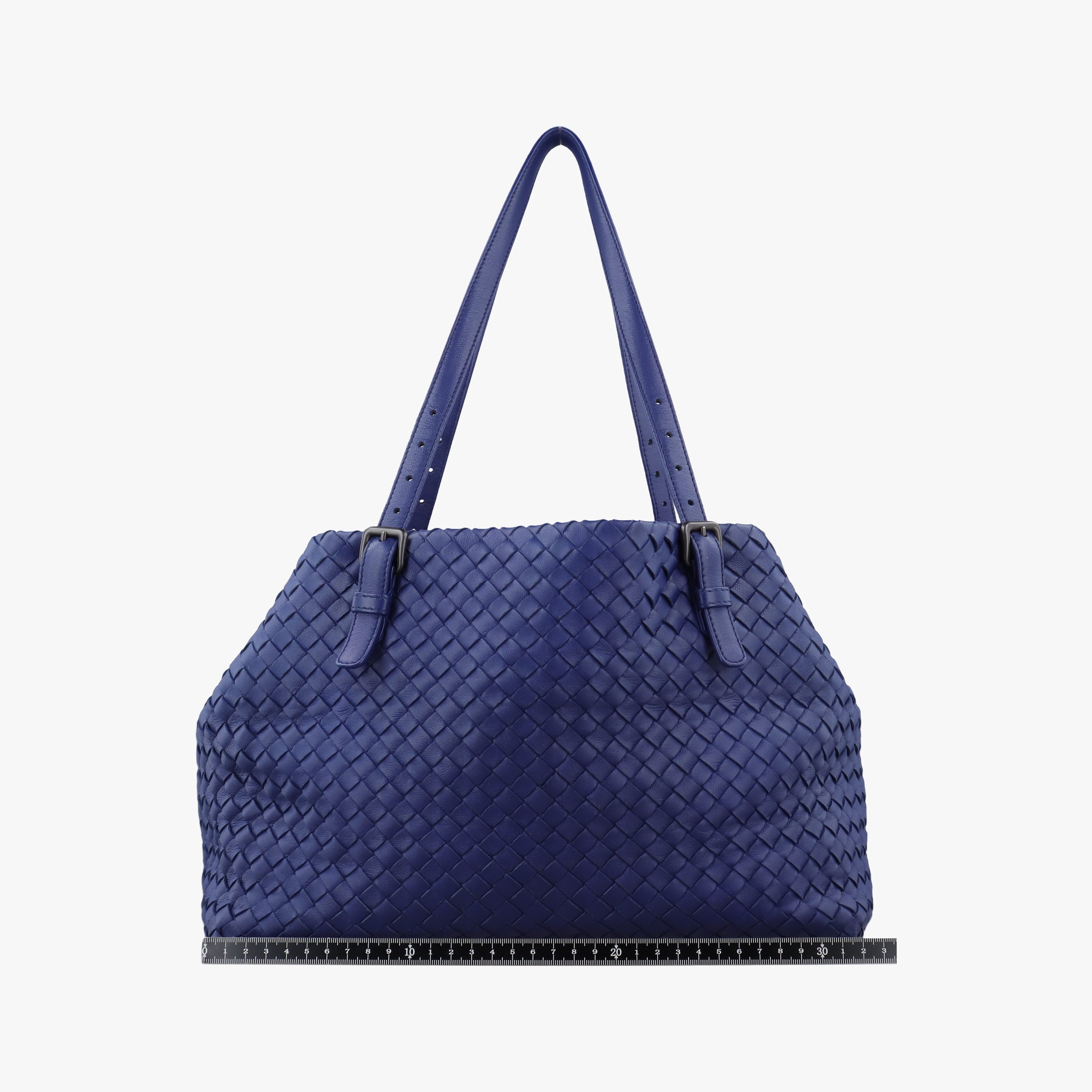 Secondhand Bottega Veneta Cesta Intrecciato Blue lambskin  handbag | stylenewstar