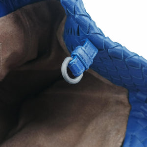 Secondhand Bottega Veneta Cesta Intrecciato Blue lambskin  handbag | stylenewstar