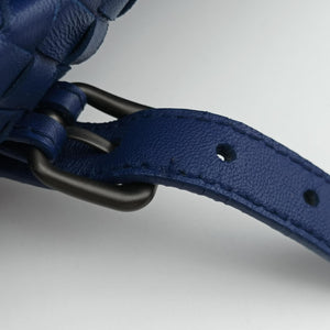 Secondhand Bottega Veneta Cesta Intrecciato Blue lambskin  handbag | stylenewstar