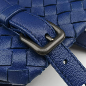 Secondhand Bottega Veneta Cesta Intrecciato Blue lambskin  handbag | stylenewstar