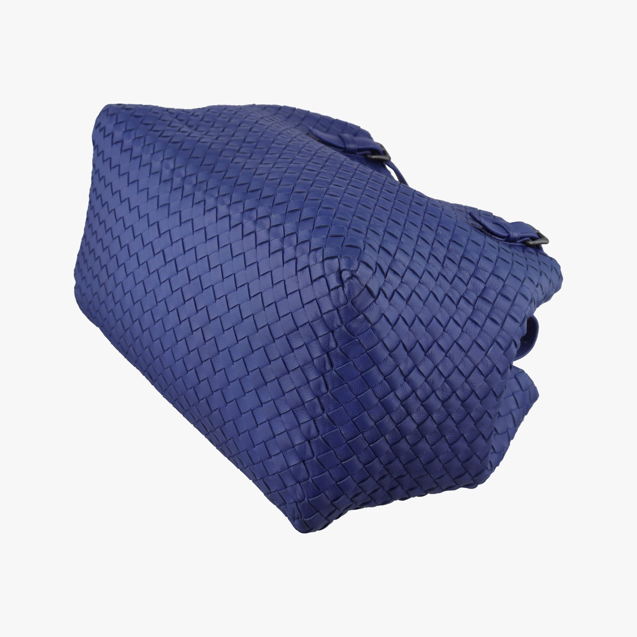 Secondhand Bottega Veneta Cesta Intrecciato Blue lambskin  handbag | stylenewstar