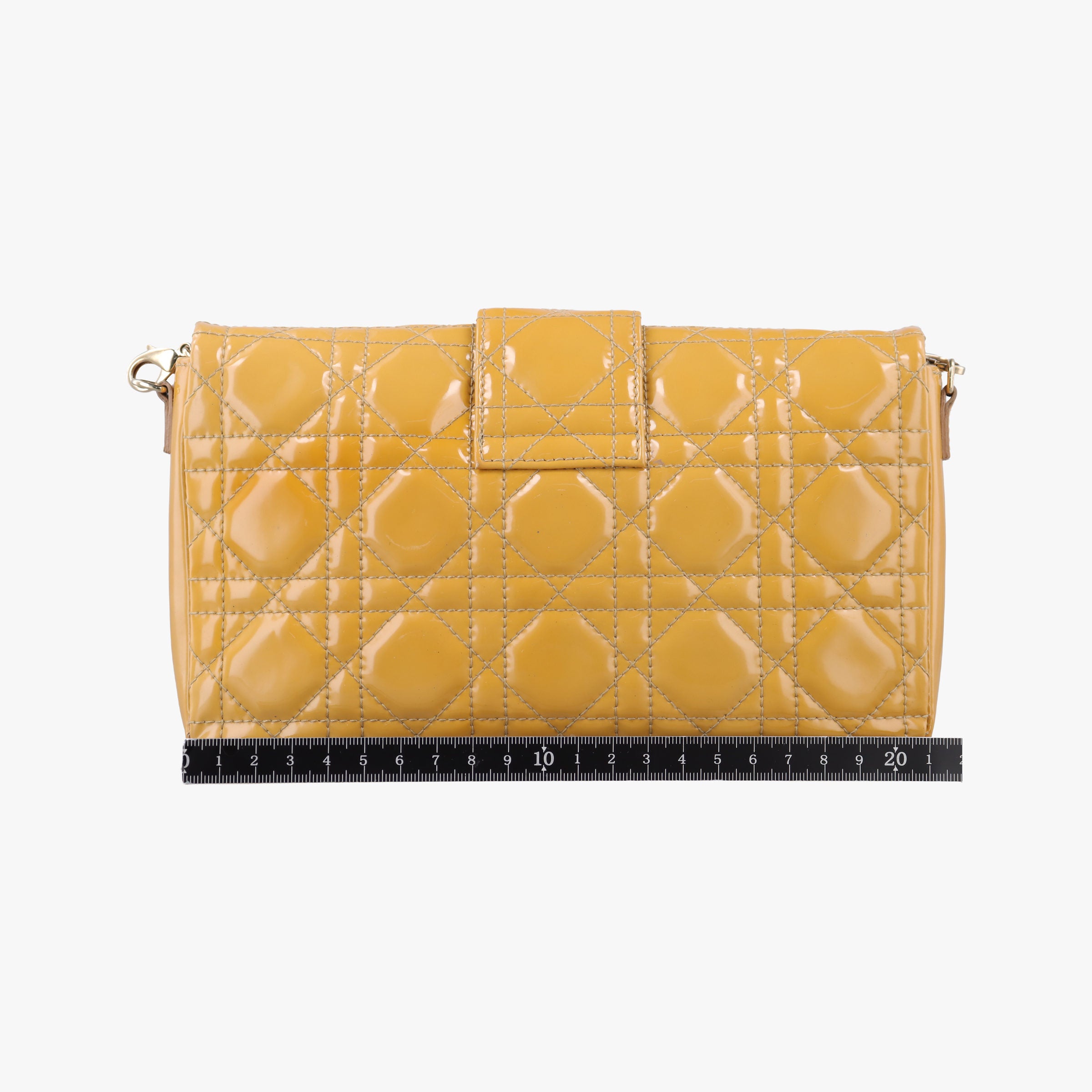 Vintage Christian Dior Miss Dior Cannage New Rock Yellow Patent  shoulderbag | stylenewstar