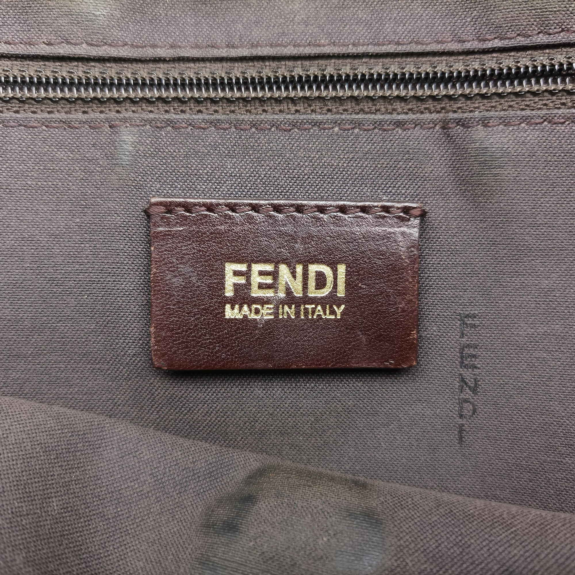 Pre-owned Fendi Mia Flap Brown canvas 8BT163 shoulderbag | stylenewstar