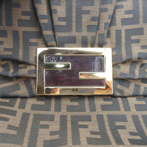 Pre-owned Fendi Mia Flap Brown canvas 8BT163 shoulderbag | stylenewstar