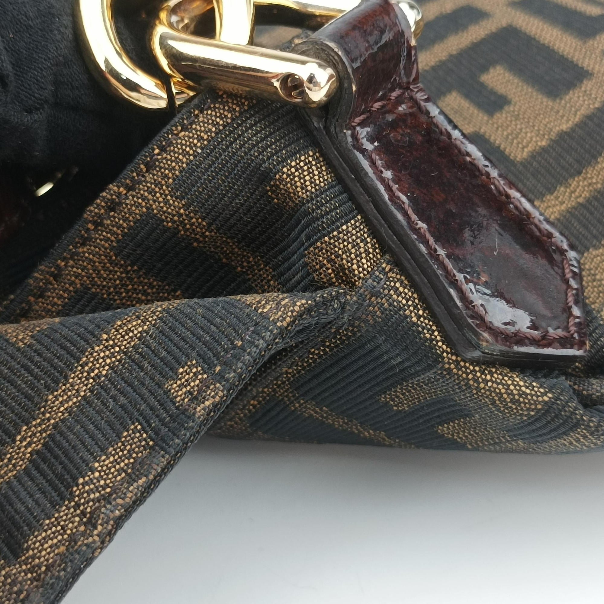 Pre-owned Fendi Mia Flap Brown canvas 8BT163 shoulderbag | stylenewstar