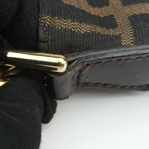 Pre-owned Fendi Mia Flap Brown canvas 8BT163 shoulderbag | stylenewstar