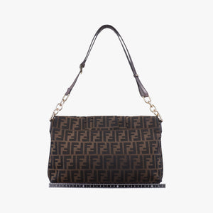 Pre-owned Fendi Mia Flap Brown canvas 8BT163 shoulderbag | stylenewstar