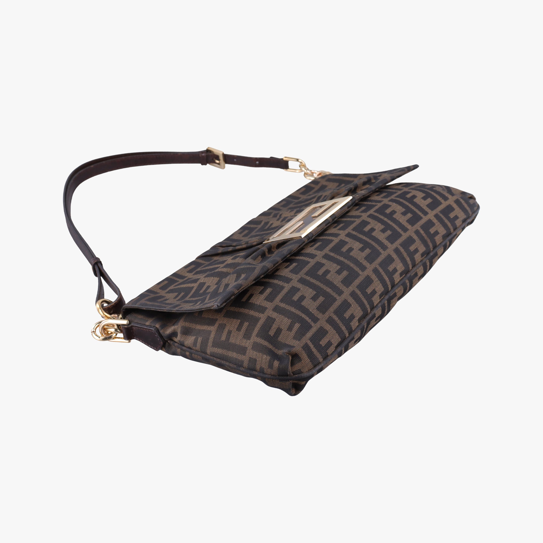 Pre-owned Fendi Mia Flap Brown canvas 8BT163 shoulderbag | stylenewstar