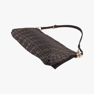 Pre-owned Fendi Mia Flap Brown canvas 8BT163 shoulderbag | stylenewstar