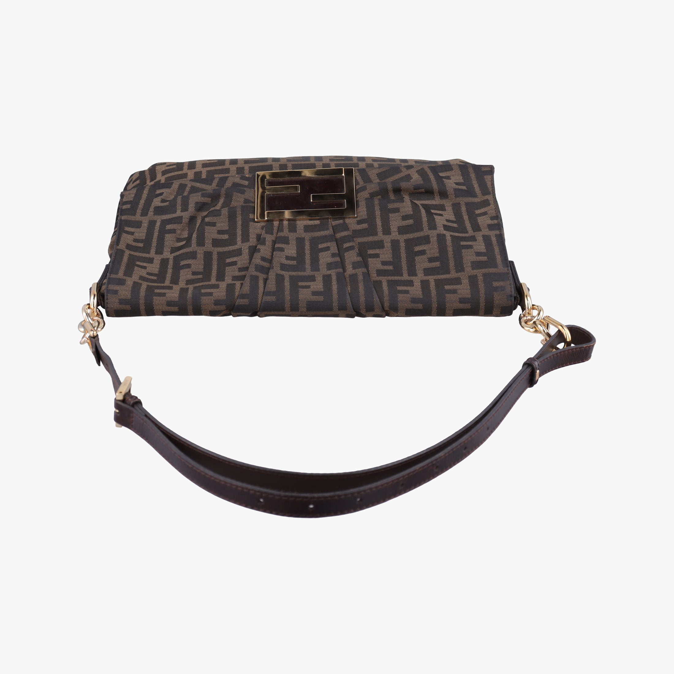 Pre-owned Fendi Mia Flap Brown canvas 8BT163 shoulderbag | stylenewstar
