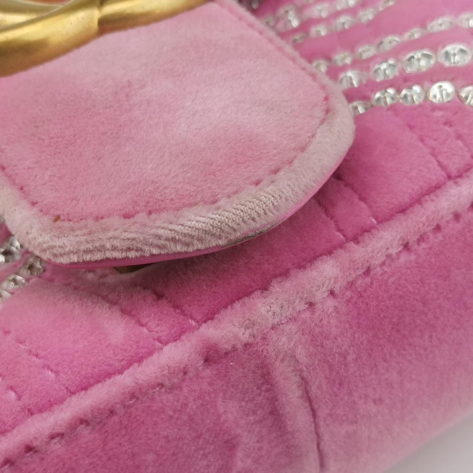 Pre-owned Gucci GG Marmont Pink velour 443497 shoulderbag | stylenewstar