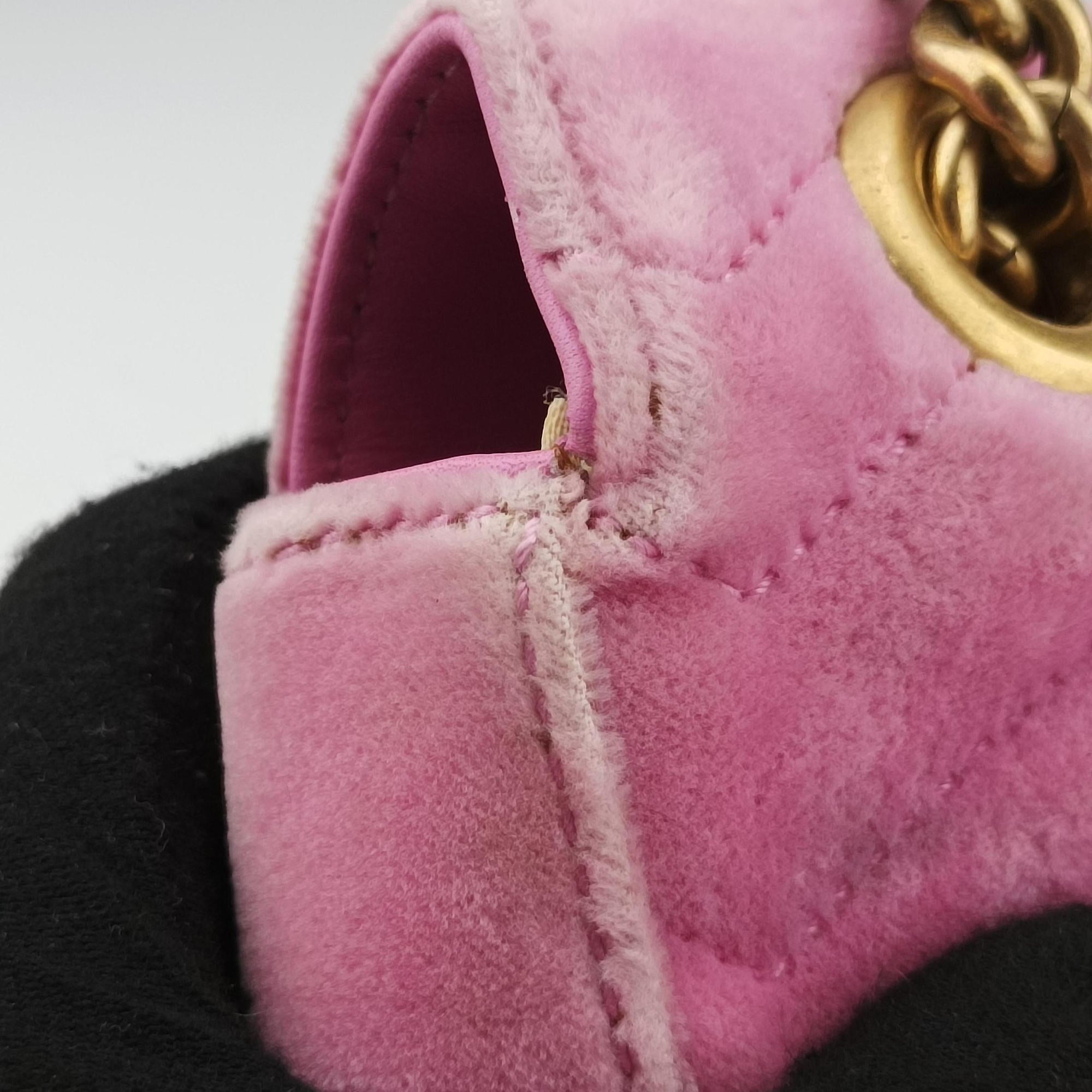 Pre-owned Gucci GG Marmont Pink velour 443497 shoulderbag | stylenewstar