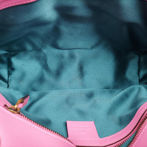 Pre-owned Gucci GG Marmont Pink velour 443497 shoulderbag | stylenewstar