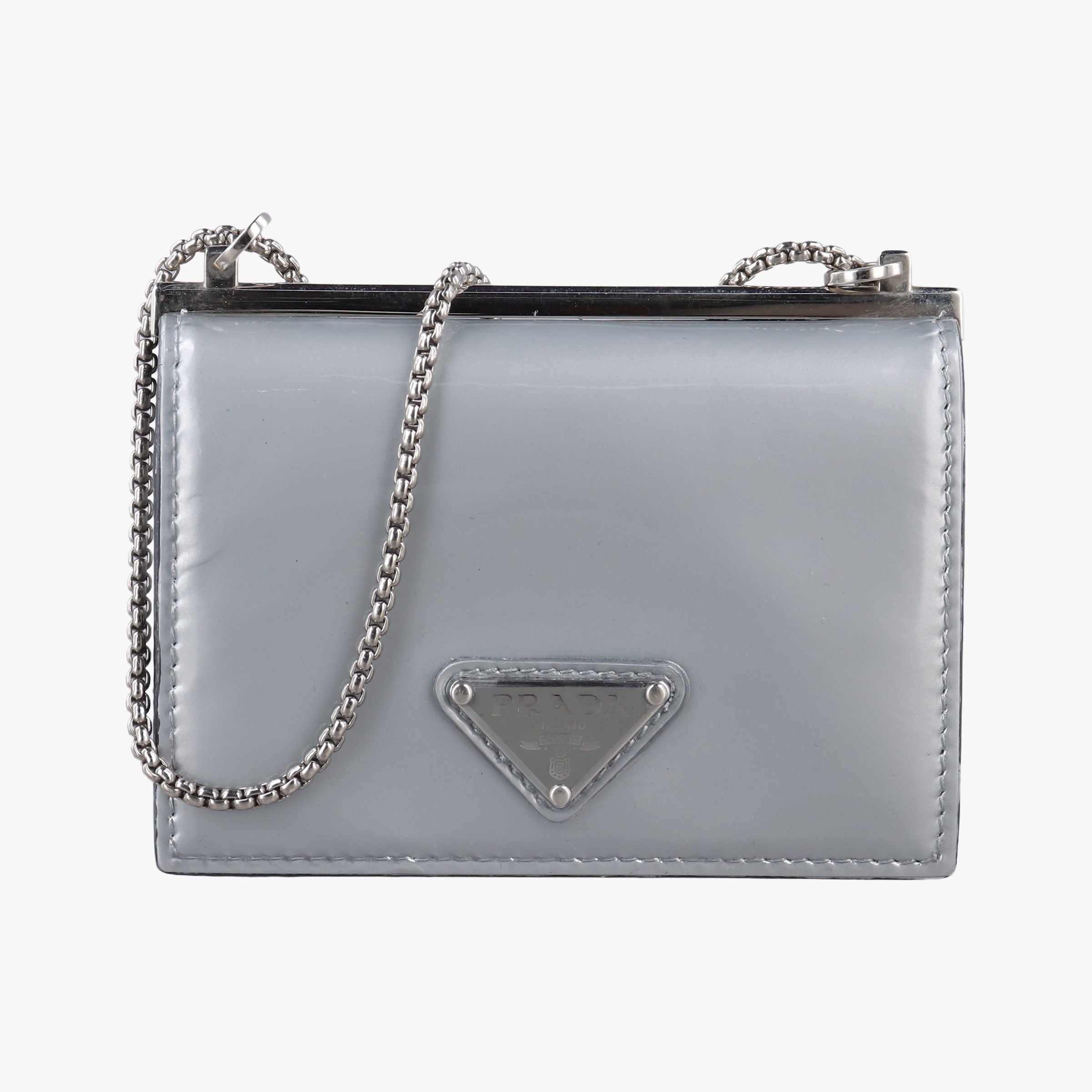 Pre-owned Prada Chain Pouch Nube Spazzolato Leather   shoulderbag | stylenewstar