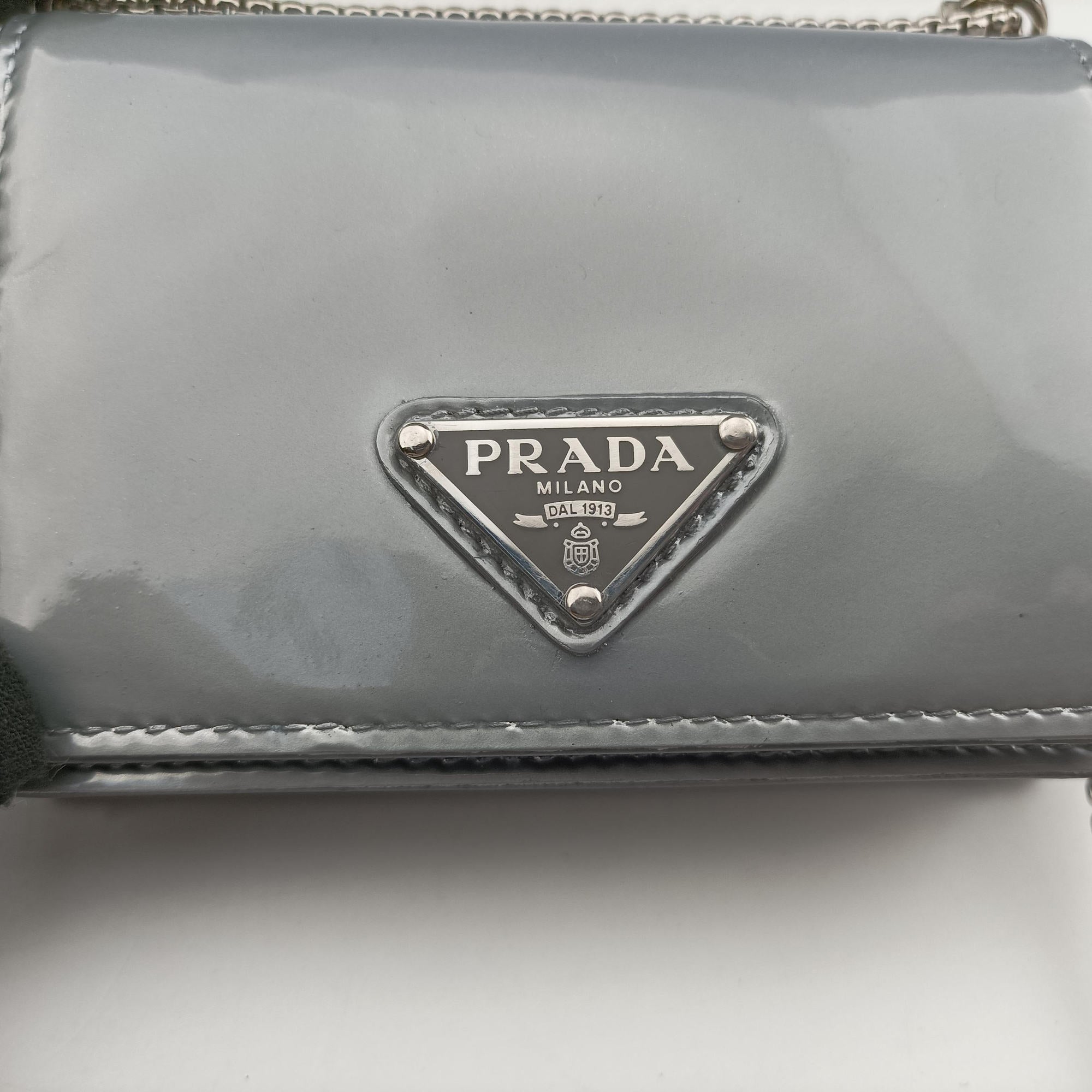 Pre-owned Prada Chain Pouch Nube Spazzolato Leather   shoulderbag | stylenewstar