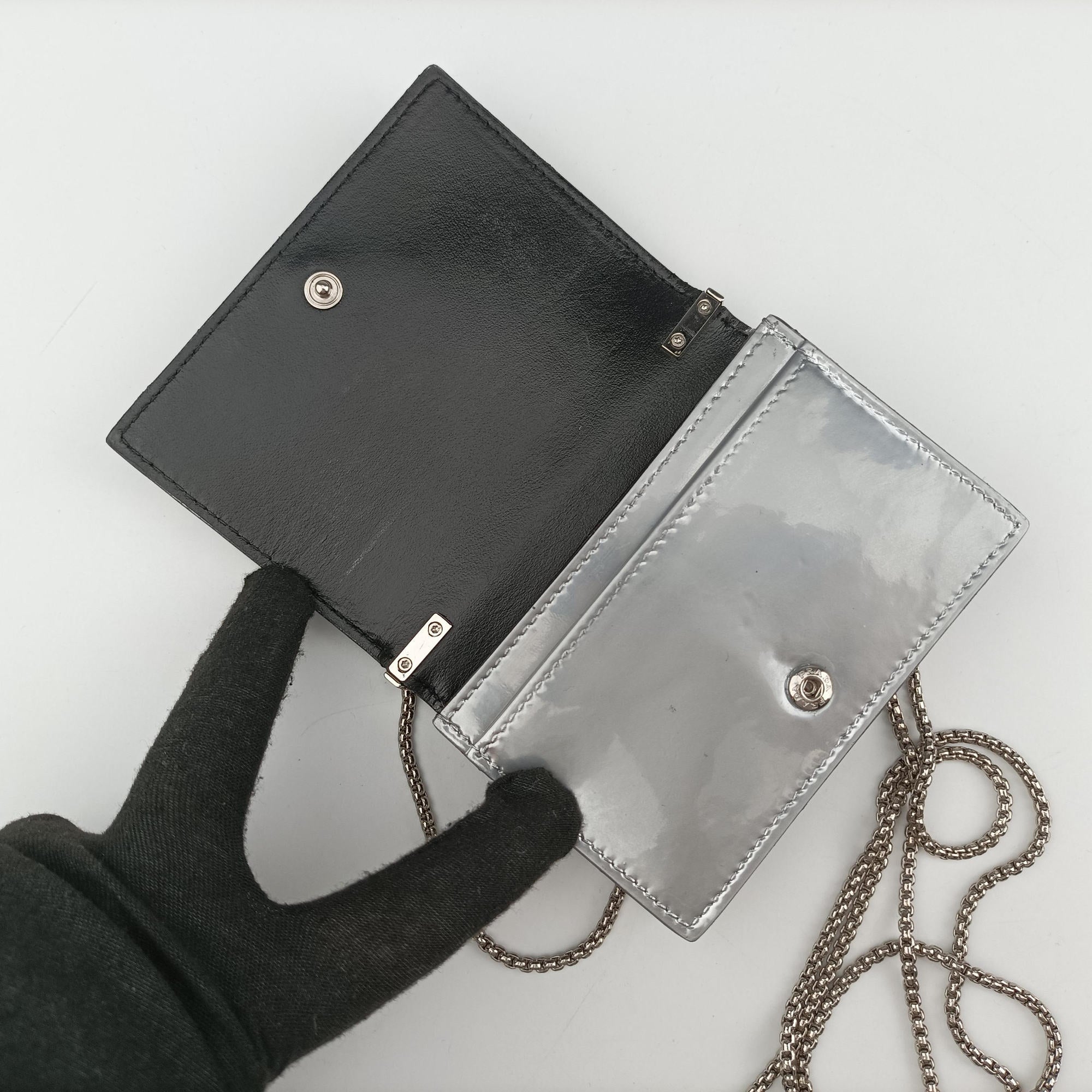 Pre-owned Prada Chain Pouch Nube Spazzolato Leather   shoulderbag | stylenewstar