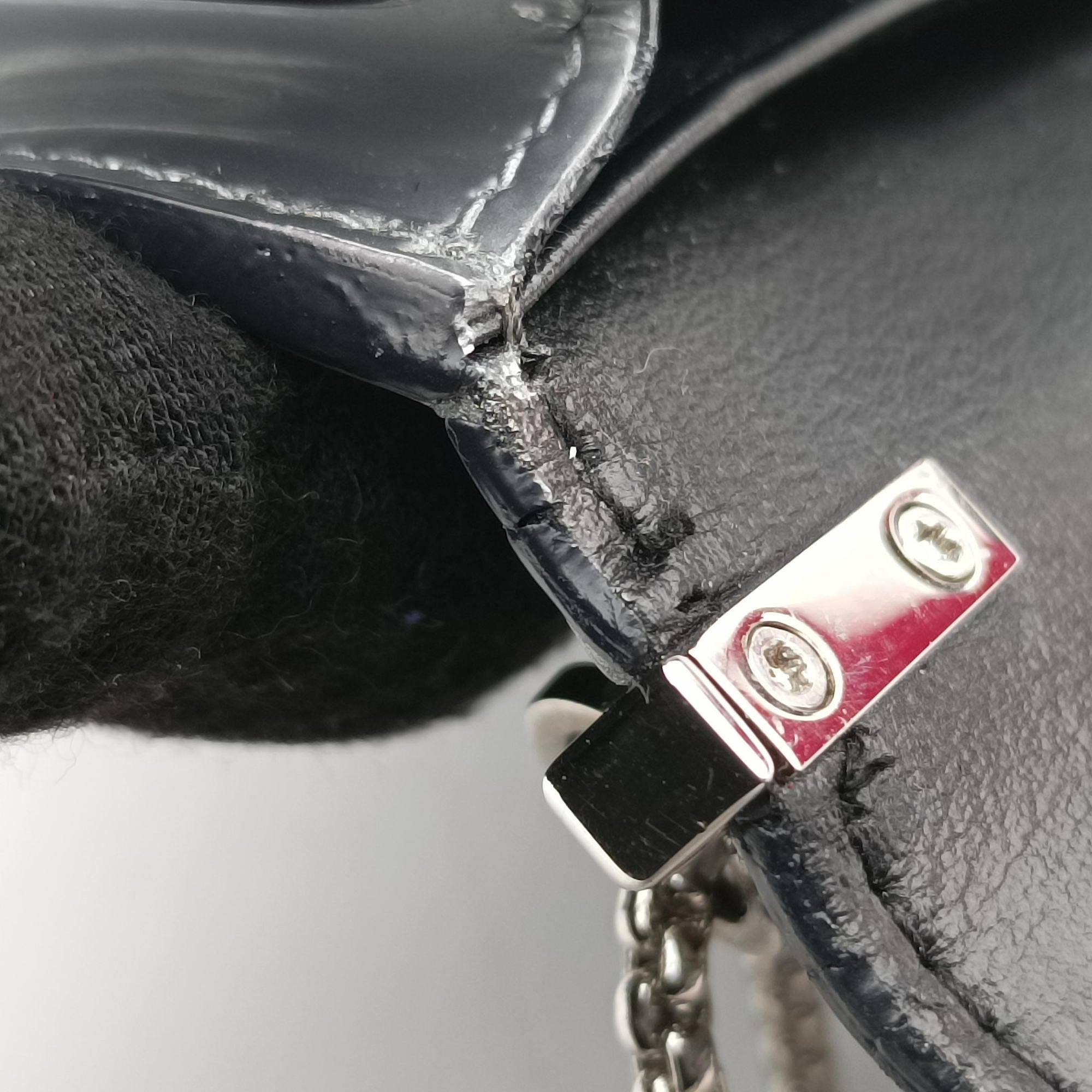 Pre-owned Prada Chain Pouch Nube Spazzolato Leather   shoulderbag | stylenewstar