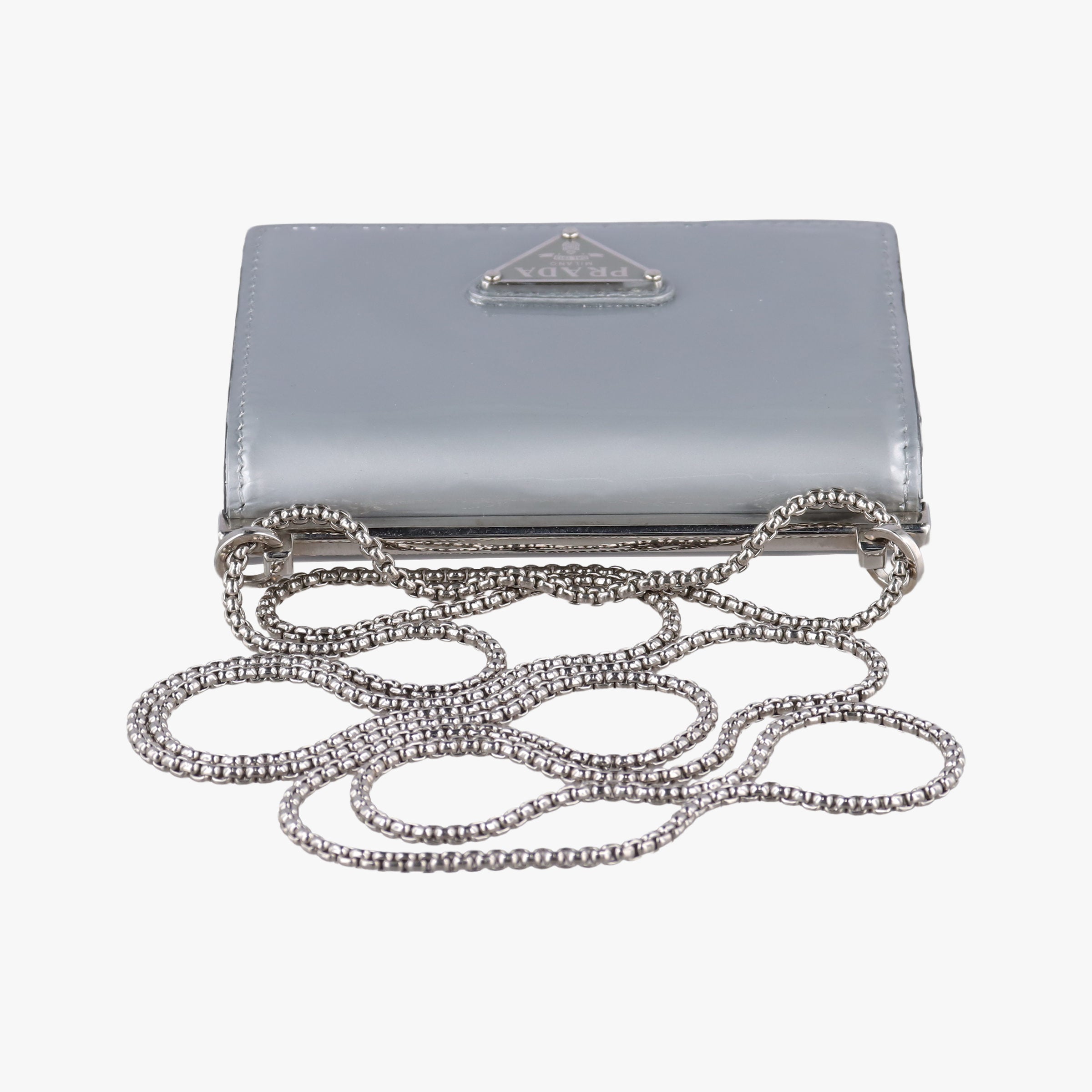 Pre-owned Prada Chain Pouch Nube Spazzolato Leather   shoulderbag | stylenewstar
