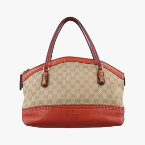 Secondhand Gucci Bamboo Brown GGCanvas×Leather 339002 handbag | stylenewstar