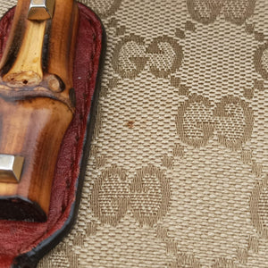 Secondhand Gucci Bamboo Brown GGCanvas×Leather 339002 handbag | stylenewstar