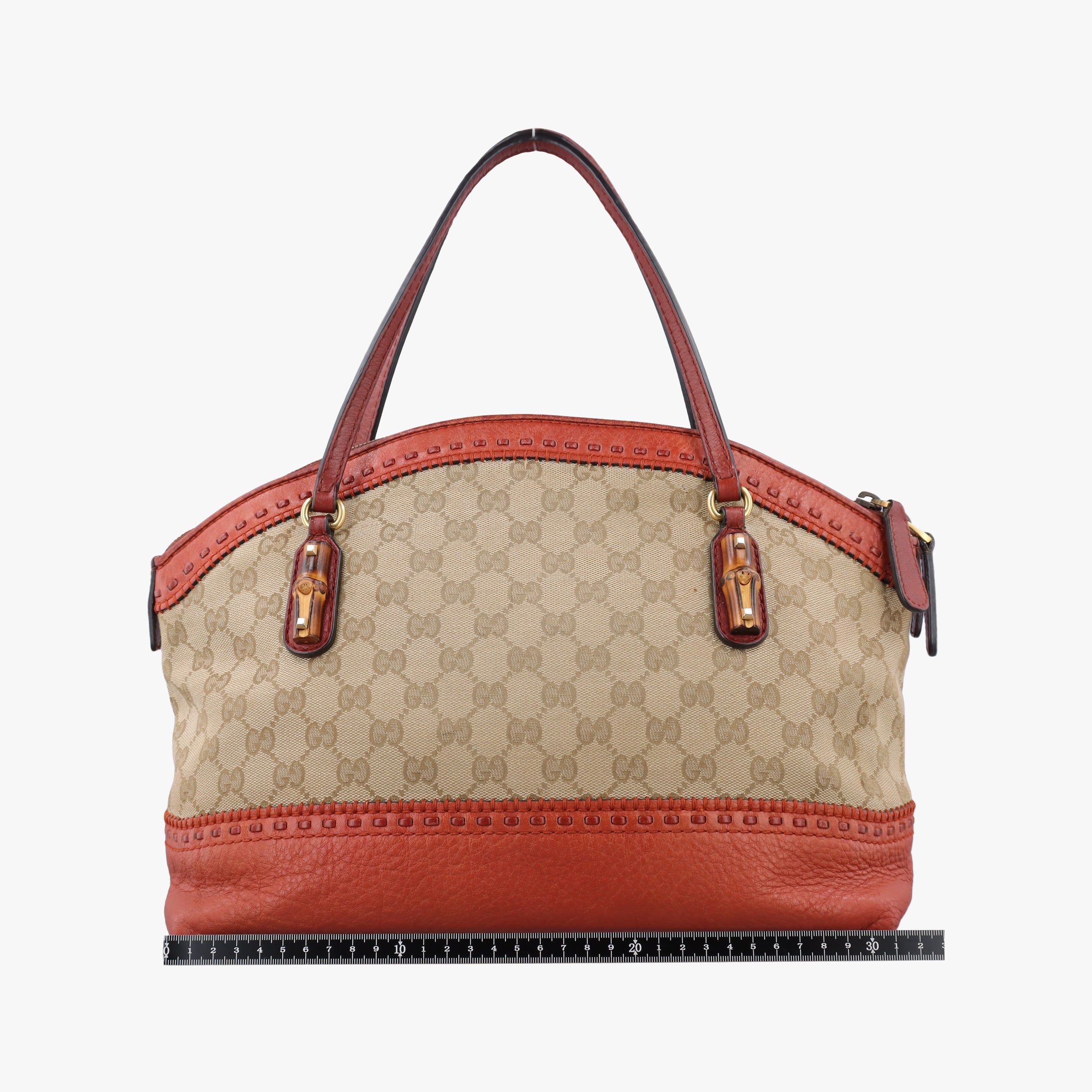 Secondhand Gucci Bamboo Brown GGCanvas×Leather 339002 handbag | stylenewstar