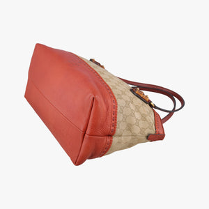Secondhand Gucci Bamboo Brown GGCanvas×Leather 339002 handbag | stylenewstar