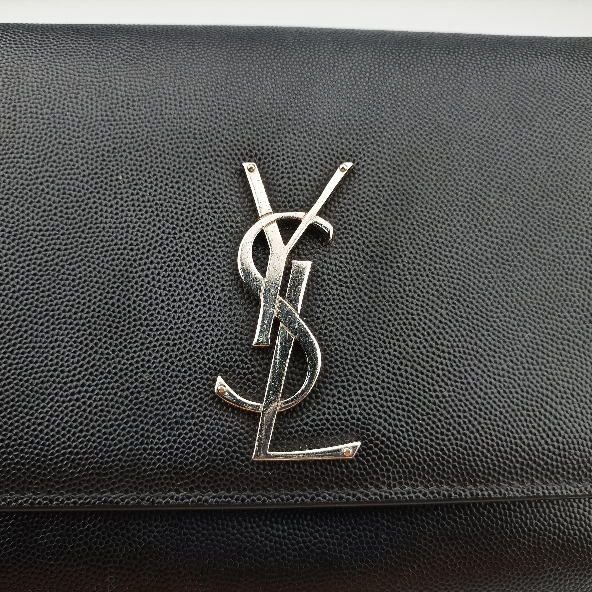 Pre-owned Yves Saint Laurent KATE Black Caviar Skin 364021 shoulderbag | stylenewstar