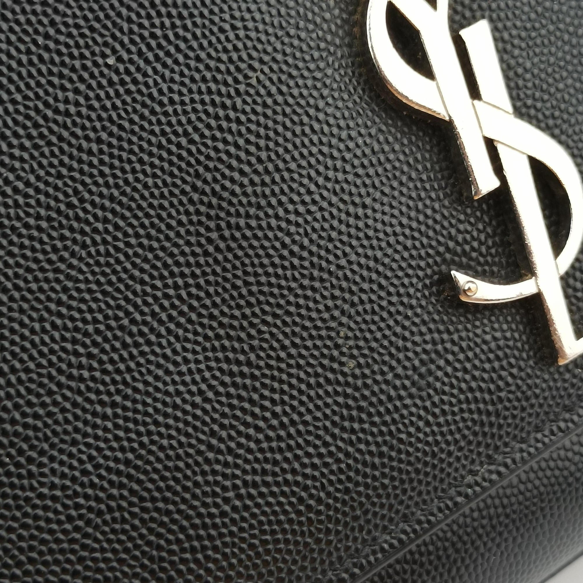 Pre-owned Yves Saint Laurent KATE Black Caviar Skin 364021 shoulderbag | stylenewstar