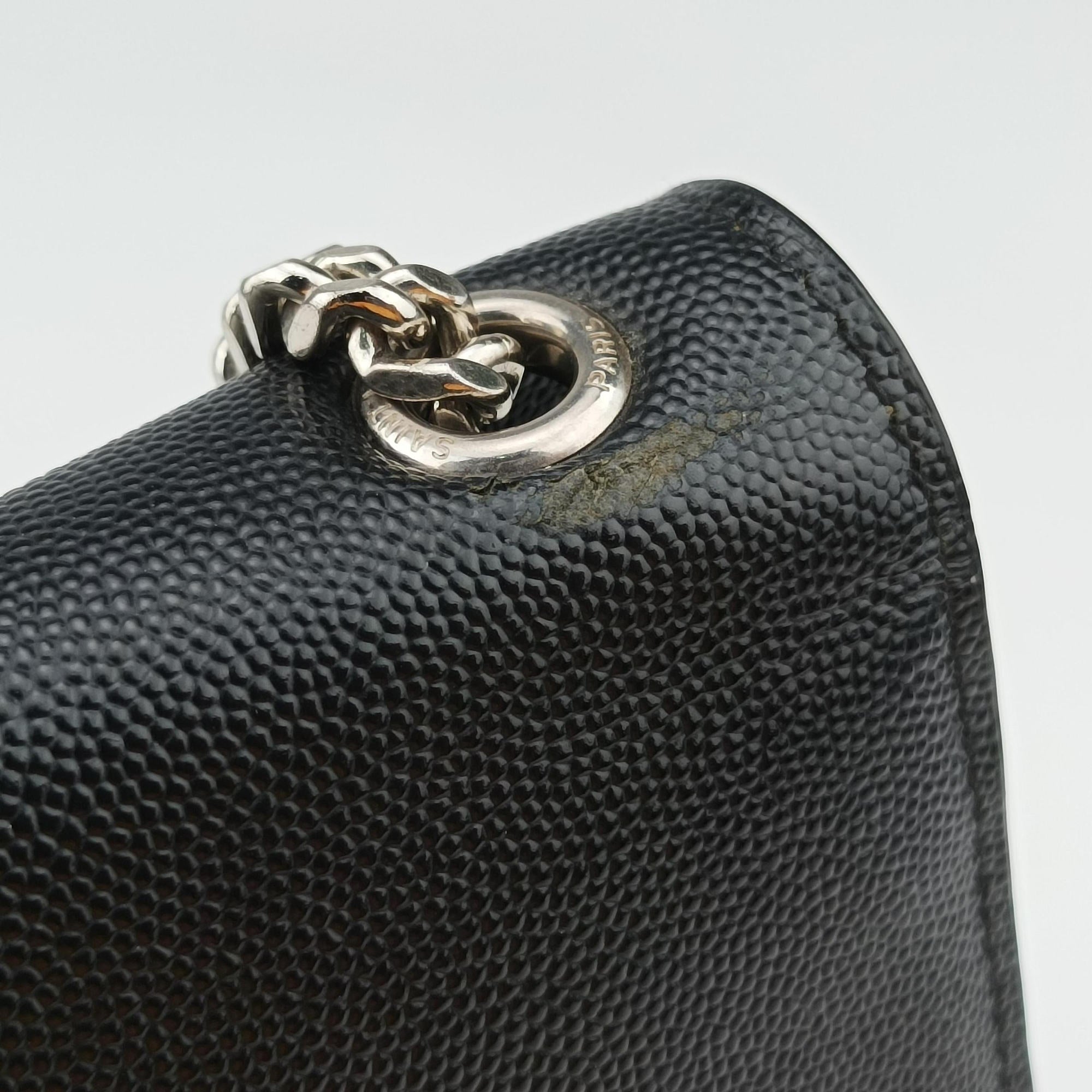 Pre-owned Yves Saint Laurent KATE Black Caviar Skin 364021 shoulderbag | stylenewstar