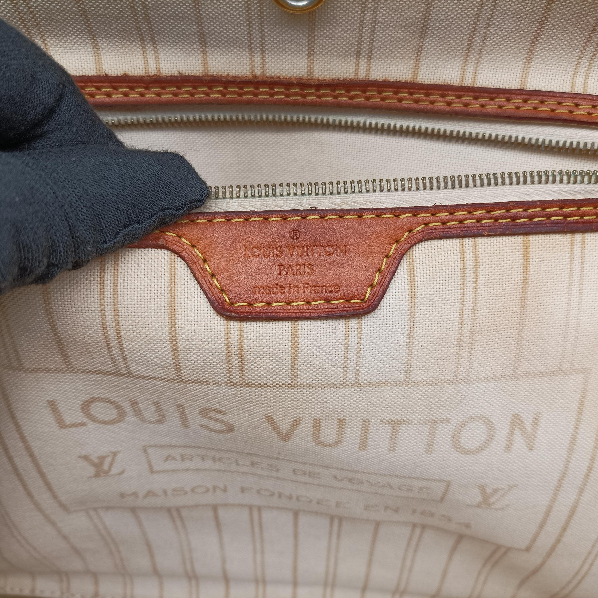 Vintage Louis Vuitton Neverfull MM Azur Damier Canvas N51107 handbag | stylenewstar