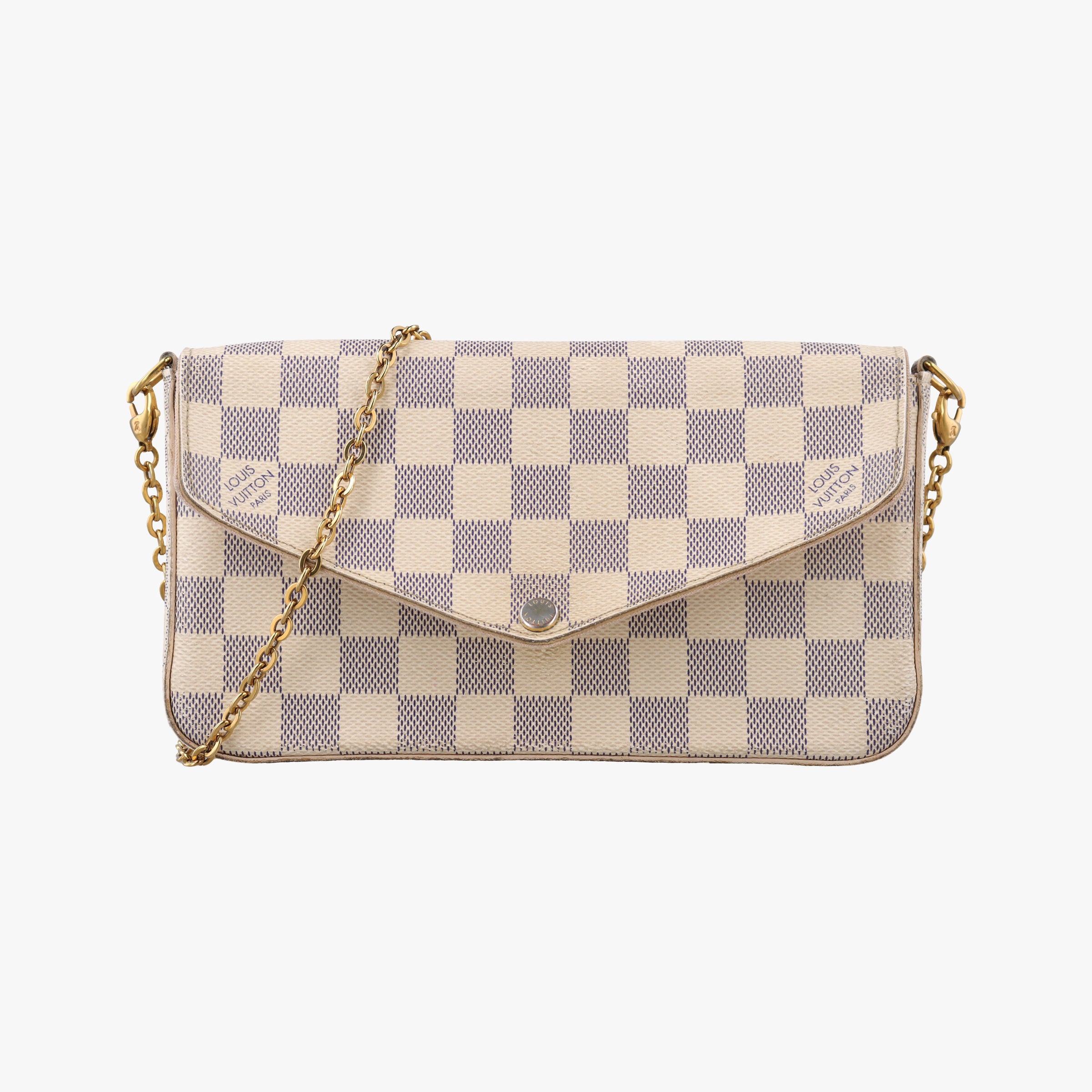Secondhand Louis Vuitton Pochette FeLICIE Azur Damier Canvas N63106 shoulderbag | stylenewstar