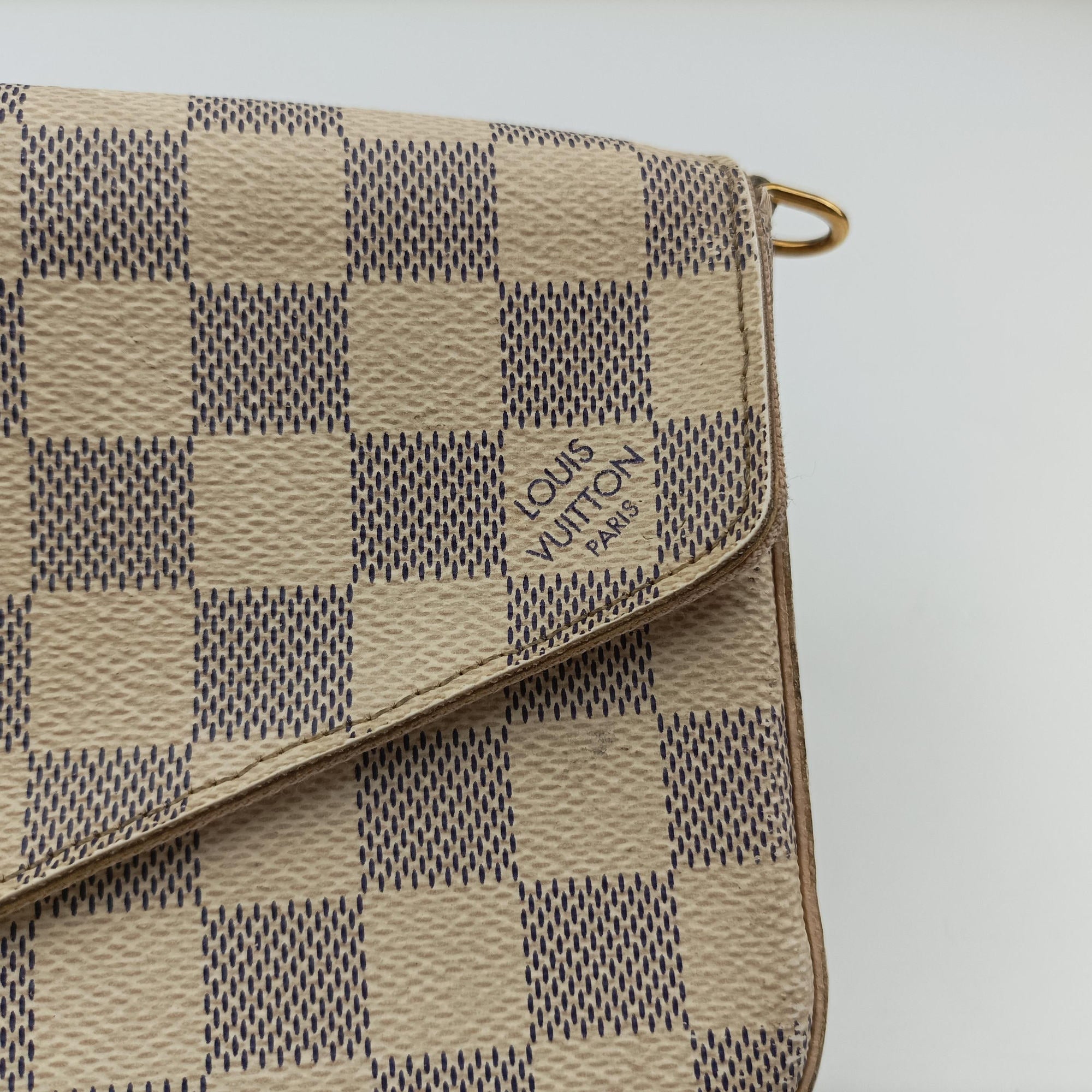 Secondhand Louis Vuitton Pochette FeLICIE Azur Damier Canvas N63106 shoulderbag | stylenewstar