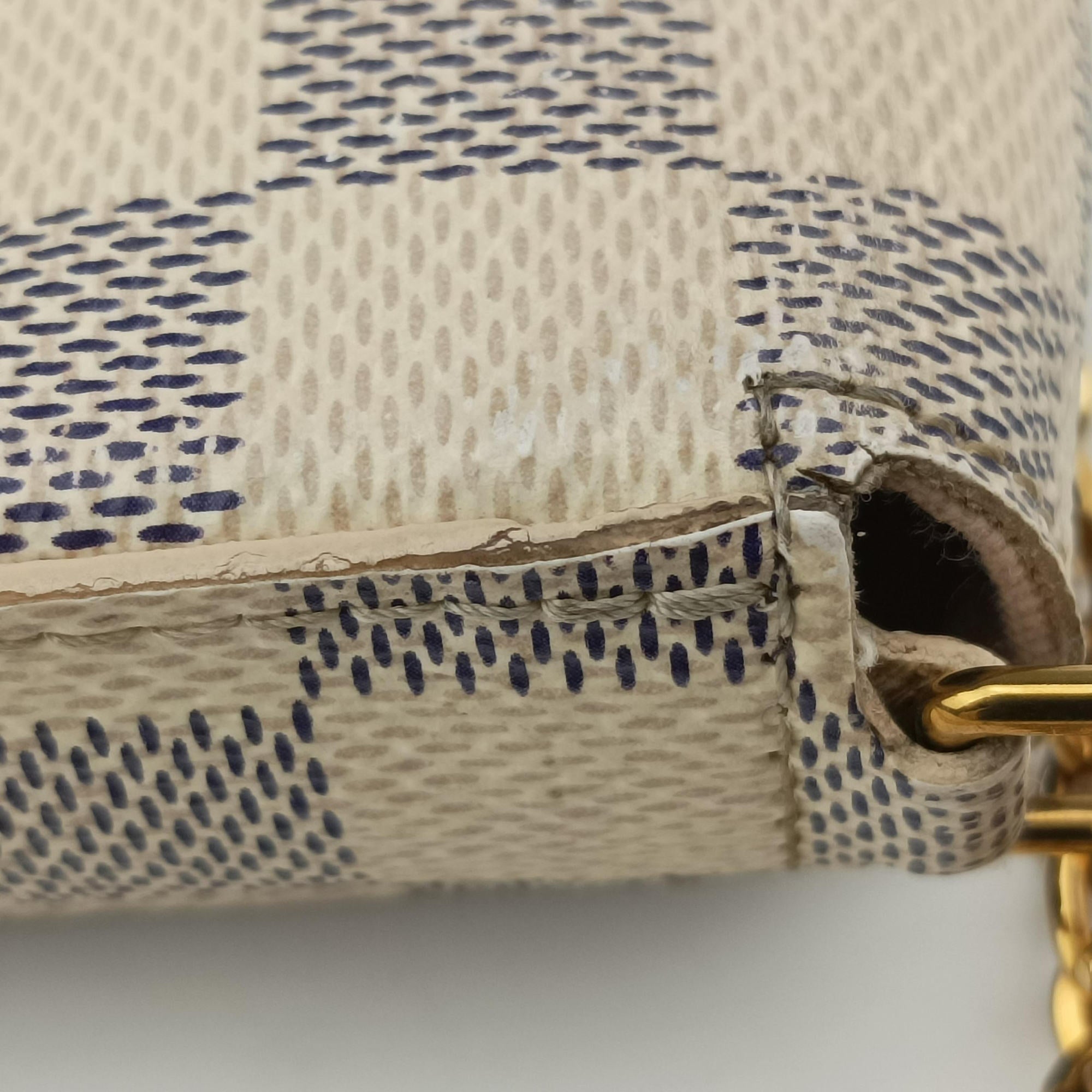 Secondhand Louis Vuitton Pochette FeLICIE Azur Damier Canvas N63106 shoulderbag | stylenewstar
