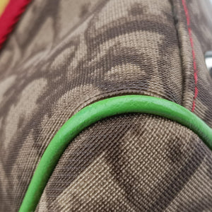 Pre-owned Christian Dior Trotter Brown x Yellow x Red x Green PVC coated canvas leather  handbag | stylenewstar