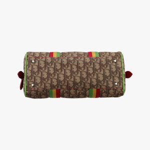 Pre-owned Christian Dior Trotter Brown x Yellow x Red x Green PVC coated canvas leather  handbag | stylenewstar