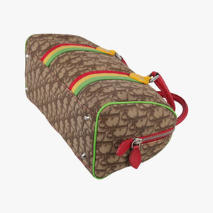 Pre-owned Christian Dior Trotter Brown x Yellow x Red x Green PVC coated canvas leather  handbag | stylenewstar