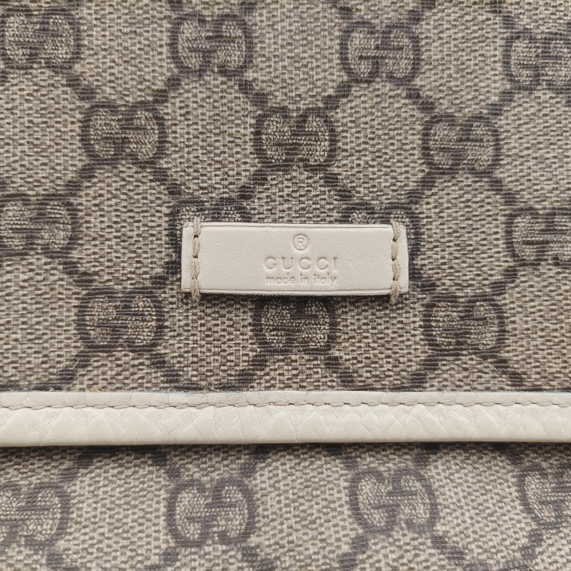Pre-owned Gucci GG Plus Messenger Brown×White PVC coated canvas 201732 shoulderbag | stylenewstar