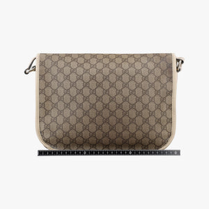 Pre-owned Gucci GG Plus Messenger Brown×White PVC coated canvas 201732 shoulderbag | stylenewstar