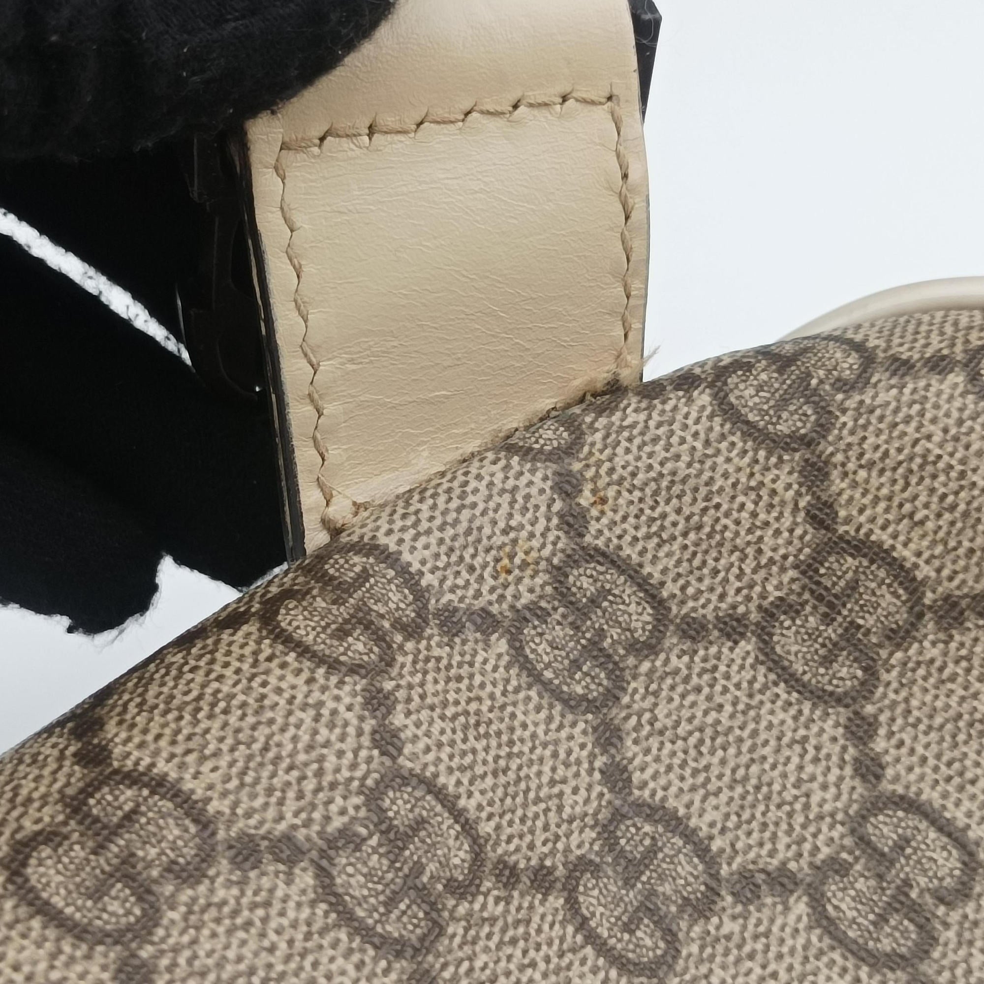 Pre-owned Gucci GG Plus Messenger Brown×White PVC coated canvas 201732 shoulderbag | stylenewstar