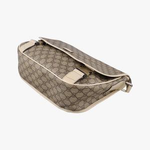 Pre-owned Gucci GG Plus Messenger Brown×White PVC coated canvas 201732 shoulderbag | stylenewstar